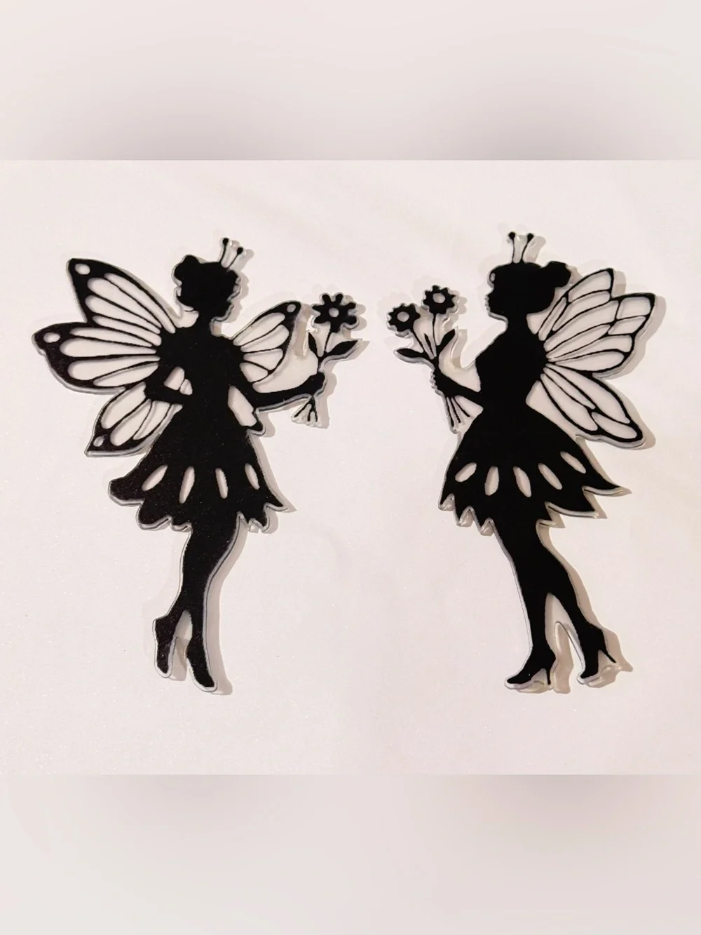 NWT Black Fairy Silhouette Wall Decoration- Set of 2-Acrylic